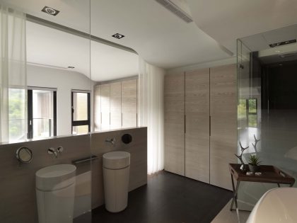 A Sleek Modern Home with Neutral Colors and Bold Accents in Taipei, Taiwan by J.C. Architecture (12)