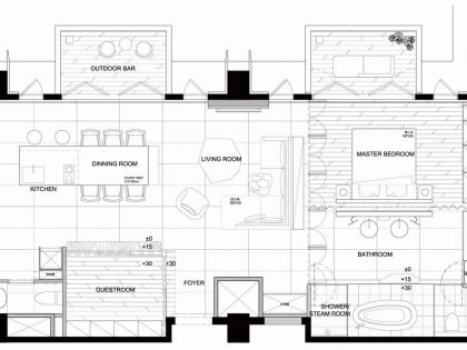 A Sleek Modern Home with Neutral Colors and Bold Accents in Taipei, Taiwan by J.C. Architecture (18)