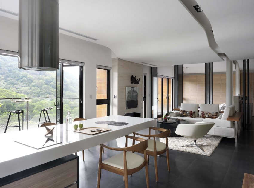 A Sleek Modern Home with Neutral Colors and Bold Accents in Taipei, Taiwan by J.C. Architecture (6)