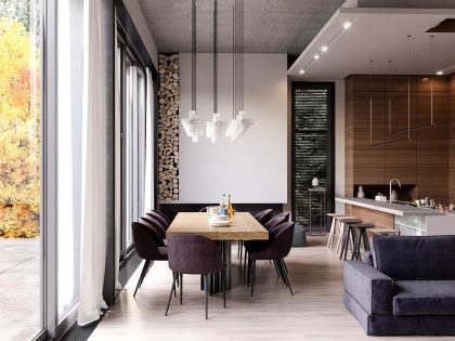 A Small Industrial Apartment with Vibrant and Cozy Interiors in Kiev, Ukraine