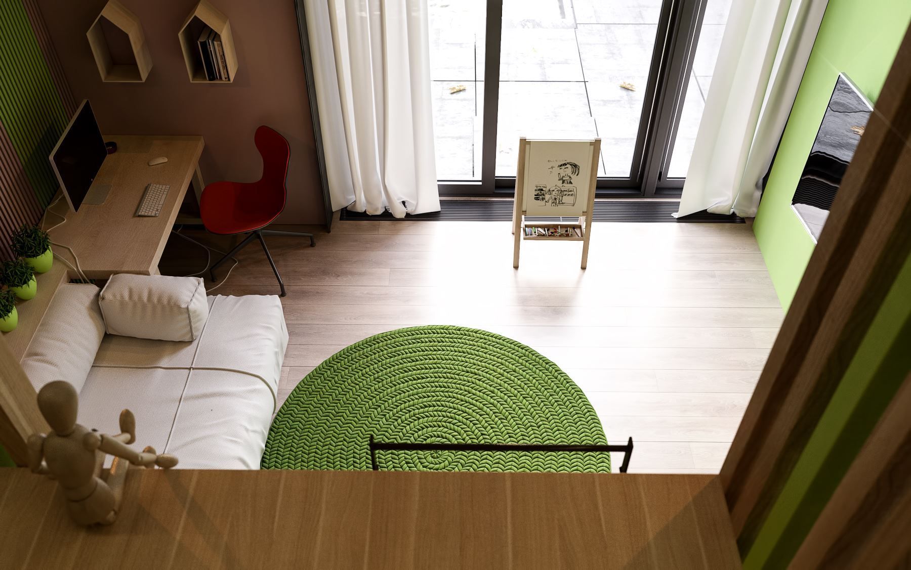 A Small Industrial Apartment with Vibrant and Cozy Interiors in Kiev, Ukraine by Ruslan Kovalchuk (15)