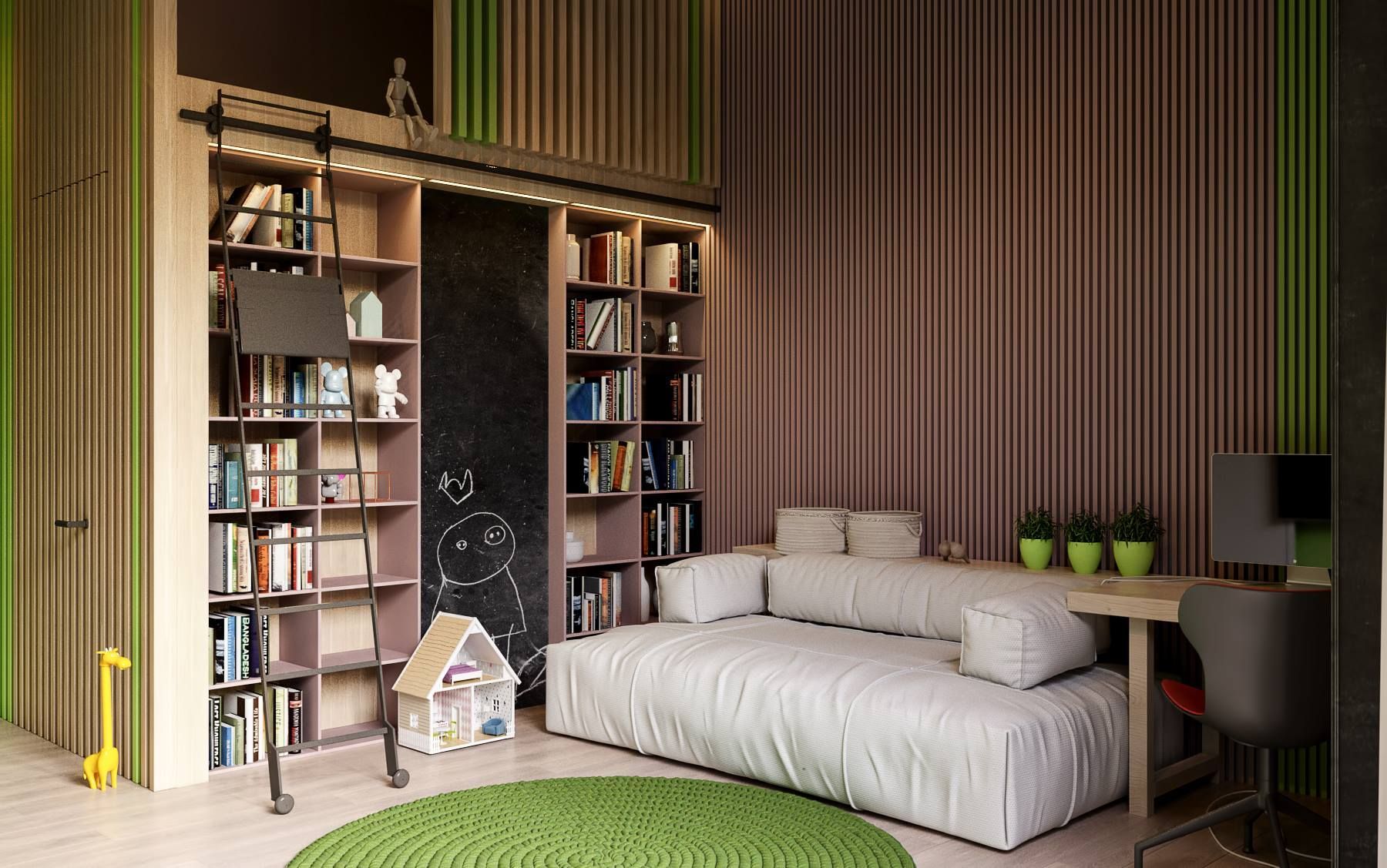 A Small Industrial Apartment with Vibrant and Cozy Interiors in Kiev, Ukraine by Ruslan Kovalchuk (17)