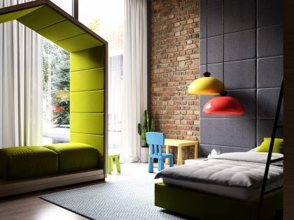 A Small Industrial Apartment with Vibrant and Cozy Interiors in Kiev, Ukraine by Ruslan Kovalchuk (23)