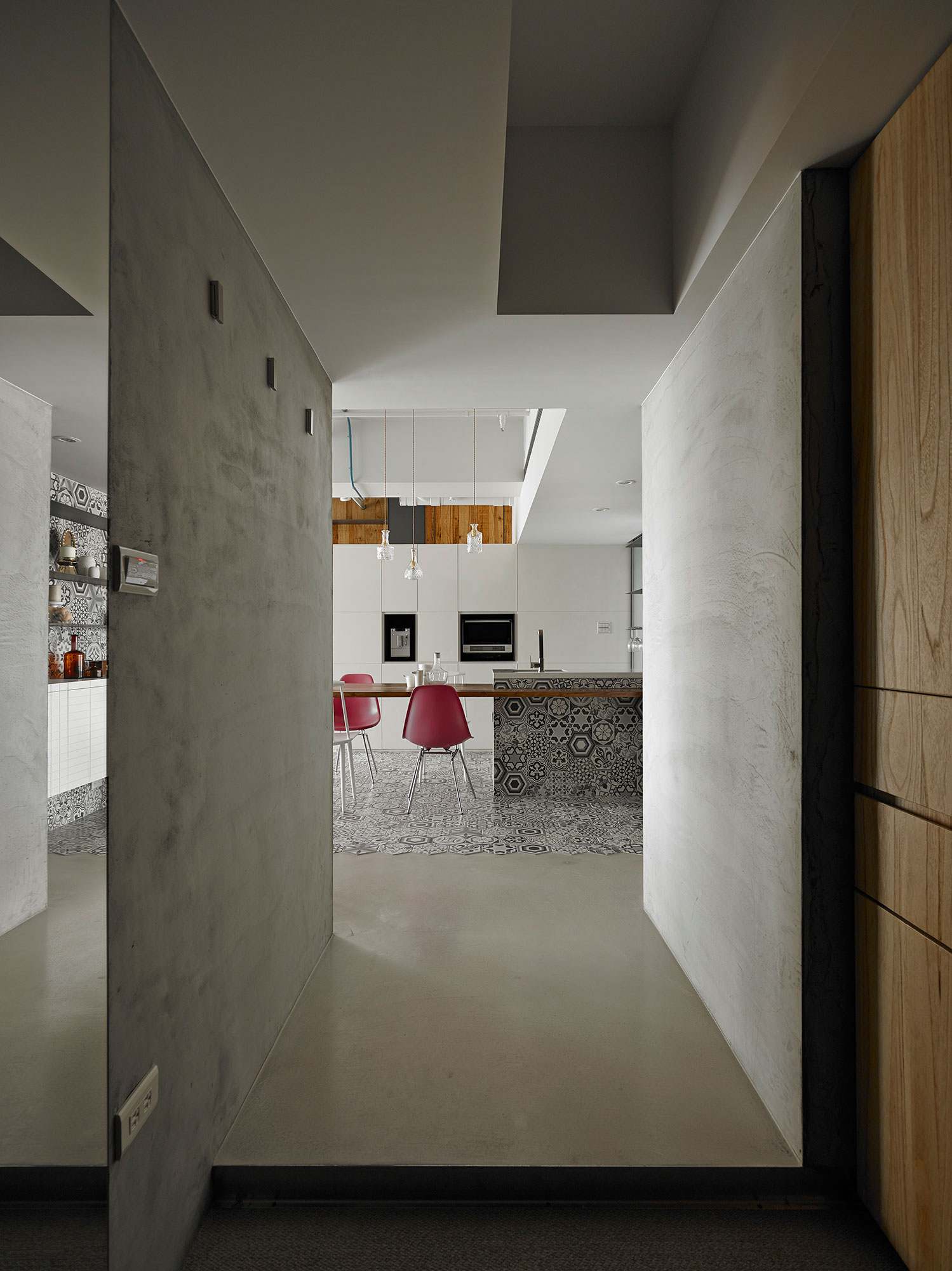 A Small Modern Industrial Apartment with Vibrant Interiors in Taiwan by KC Design Studio (3)