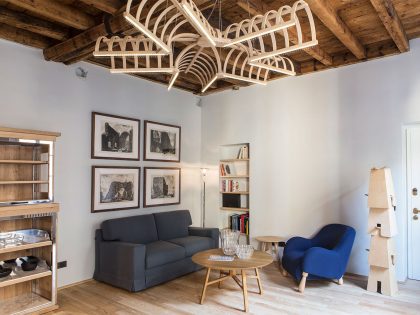 A Small and Rustic Apartment with Warm and Welcoming Interiors in Milan