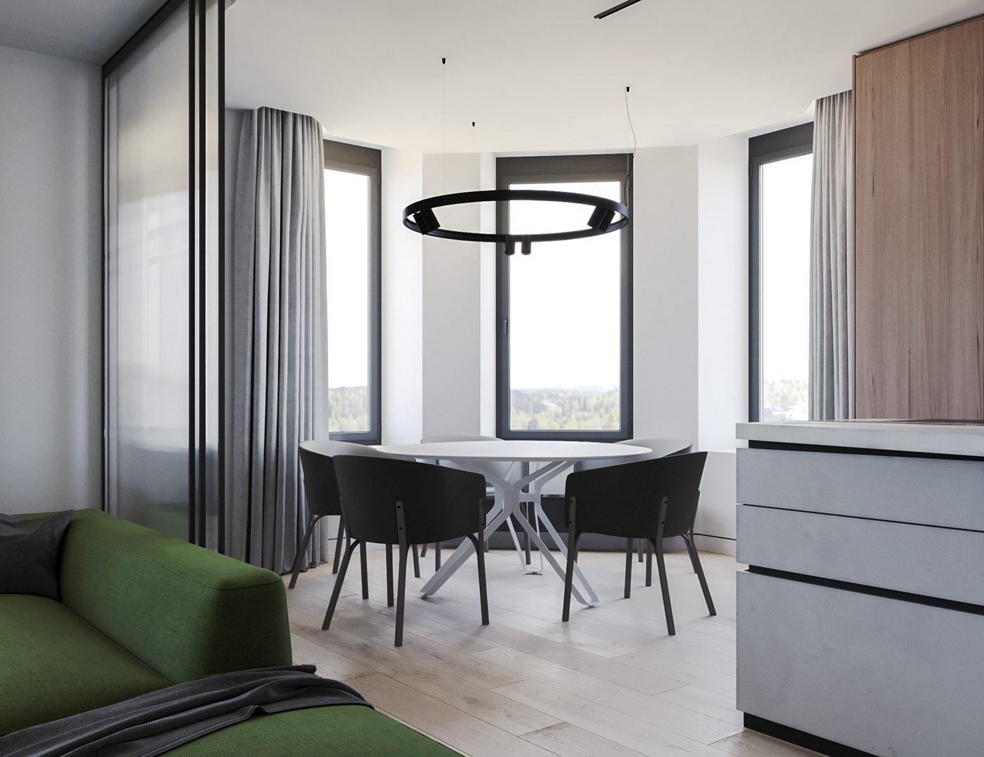 A Sophisticated Modern Home with Bold Green and Pink Accents in Kiev, Ukraine by Ruslan Kovalchuk (2)