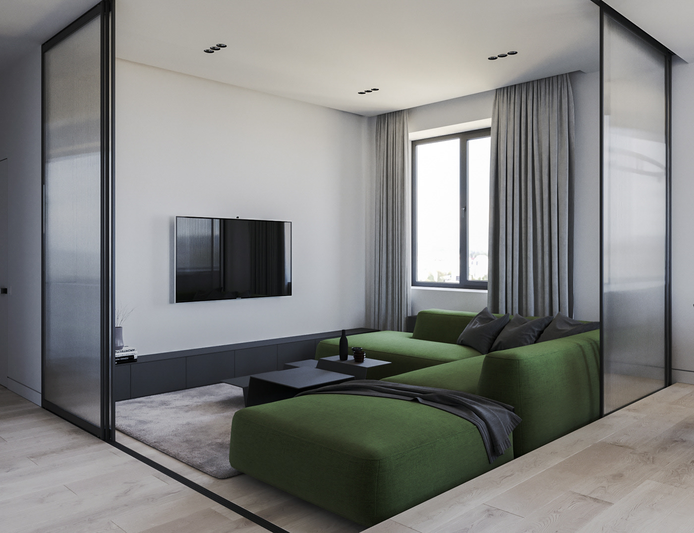 A Sophisticated Modern Home with Bold Green and Pink Accents in Kiev, Ukraine by Ruslan Kovalchuk (3)