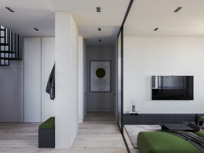 A Sophisticated Modern Home with Bold Green and Pink Accents in Kiev, Ukraine by Ruslan Kovalchuk (6)