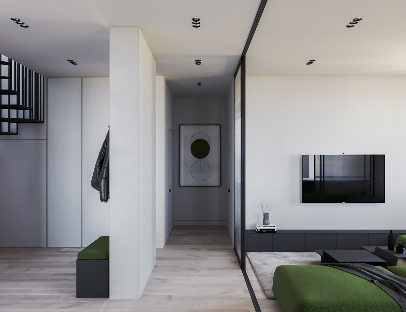 A Sophisticated Modern Home with Bold Green and Pink Accents in Kiev, Ukraine by Ruslan Kovalchuk (6)