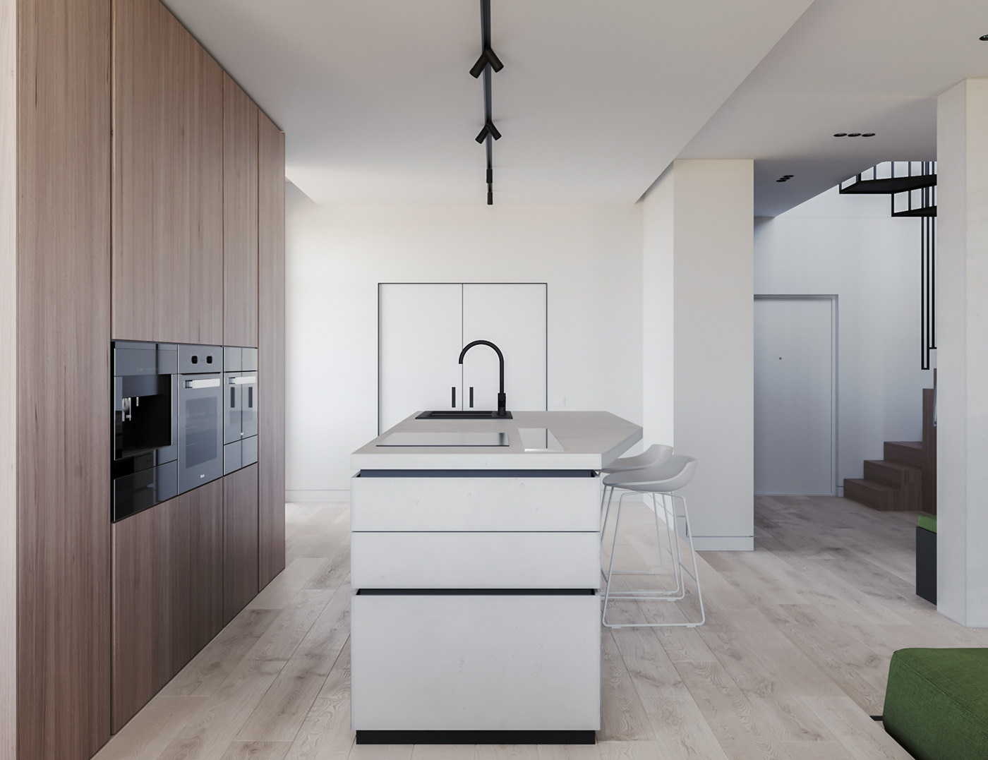 A Sophisticated Modern Home with Bold Green and Pink Accents in Kiev, Ukraine by Ruslan Kovalchuk (7)