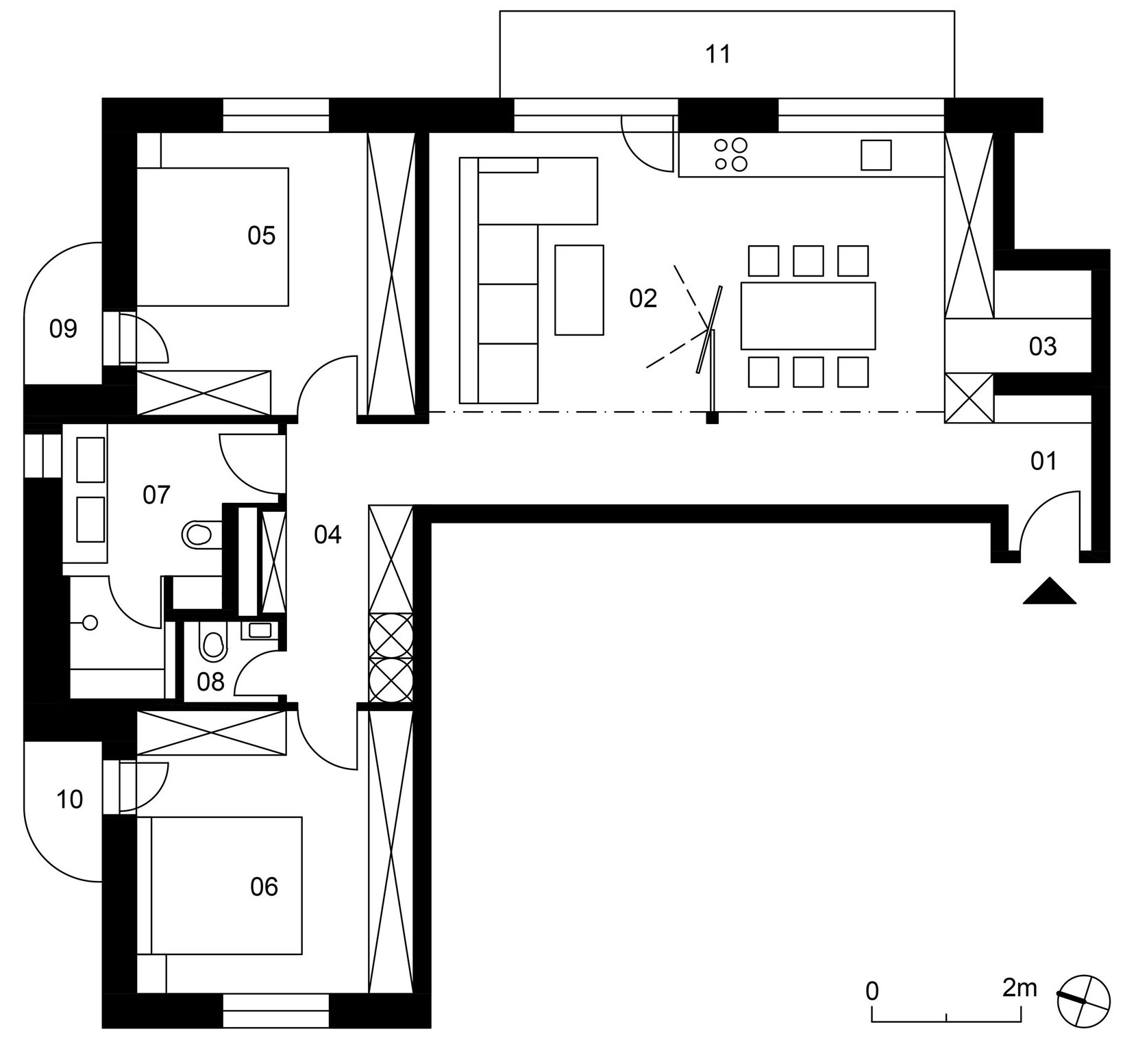 A Spacious Modern Apartment with a Marked Industrial Style in Bratislava by RULES architects (20)