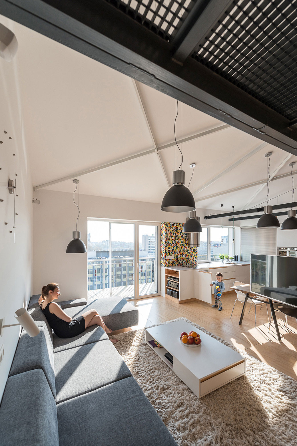 A Spacious Modern Apartment with a Marked Industrial Style in Bratislava by RULES architects (5)