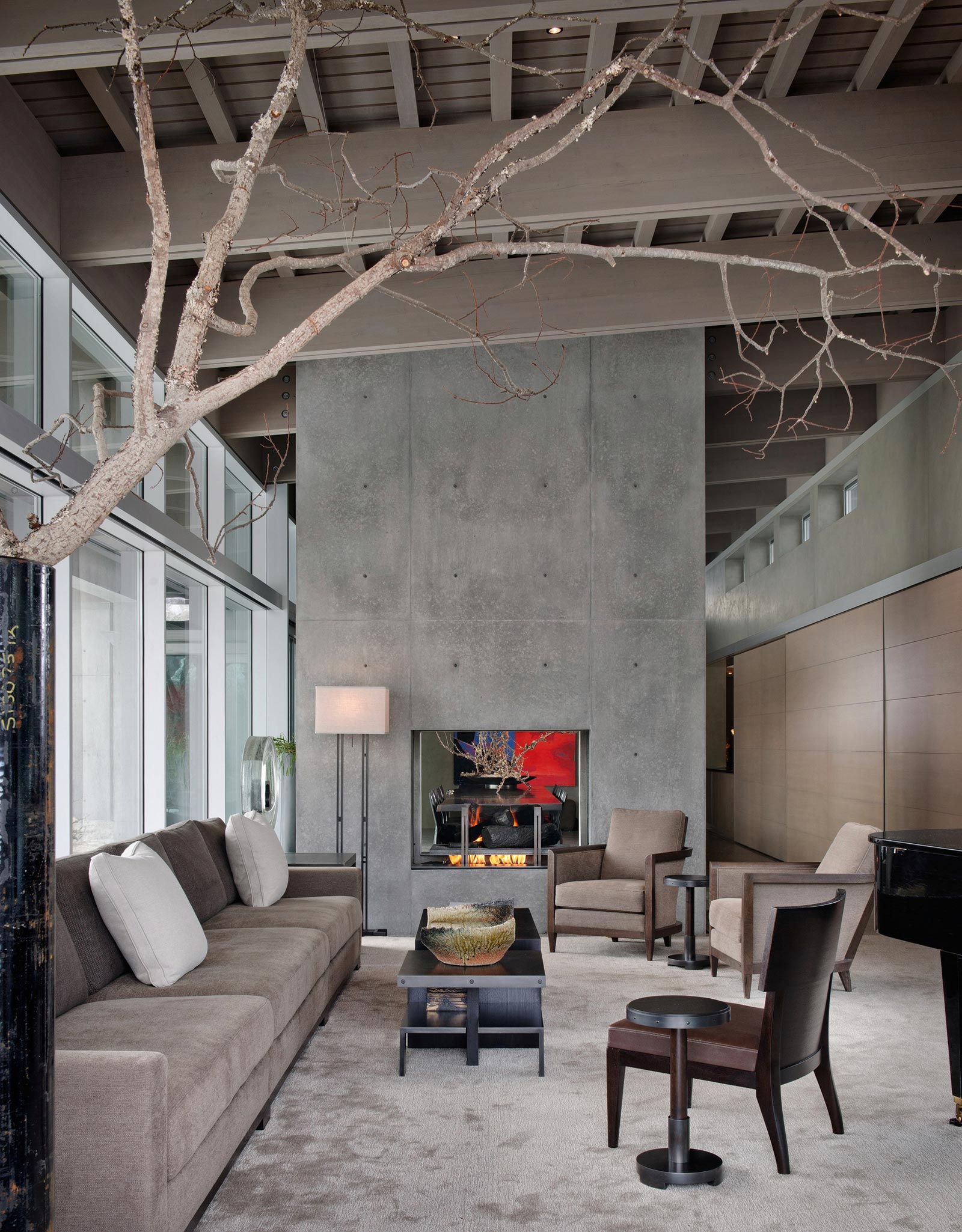 A Spectacular Concrete House Surrounded by Snow Filled Trees Mountain of USA by Suyama Peterson Deguchi (5)
