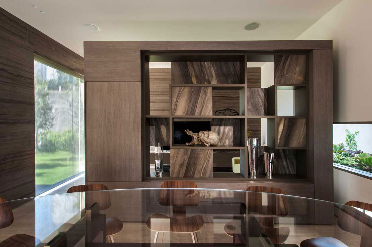 A Steel, Glass, Stone and Colored Concrete Home with Dramatic Central Staircase in Mexico City by Gantous Arquitectos (16)