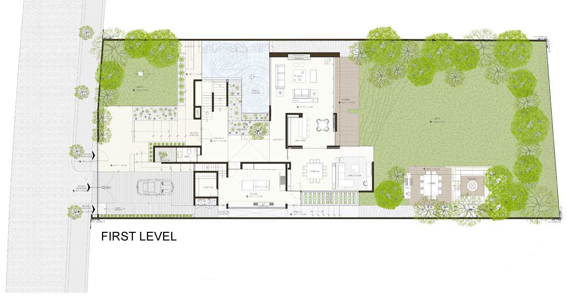 A Steel, Glass, Stone and Colored Concrete Home with Dramatic Central Staircase in Mexico City by Gantous Arquitectos (25)