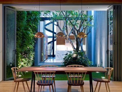 A Stunning Contemporary Home with Dramatic Spiral Staircase in Singapore by ONG&ONG (7)