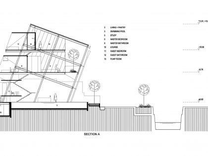 A Stunning Glass House with Slanted Steel Frame and Indoor Pool in Jakarta by Budi Pradono Architects (19)