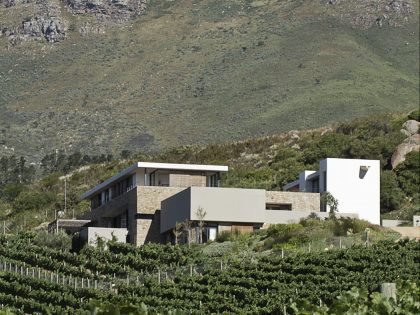 A Stunning Modern Hillside Home Nestled in the Rolling Vineyards of Stellenbosch