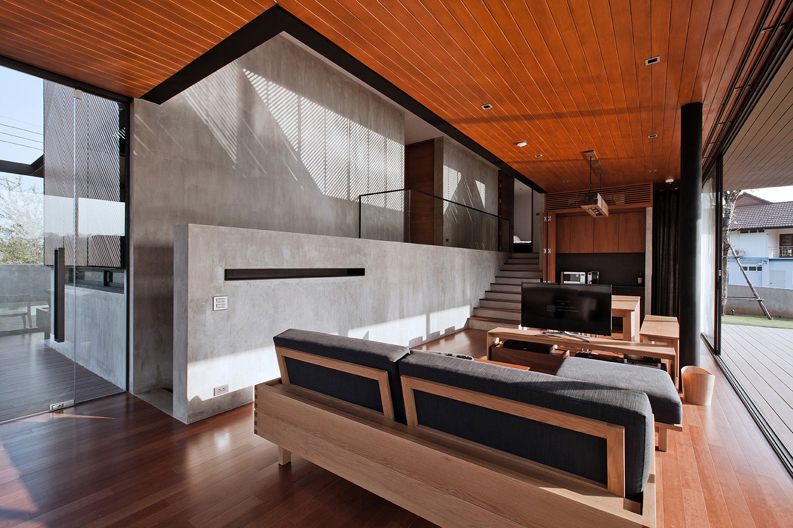 A Stunning Modern House with Gorgeous Inner Courtyards in Pak Chong District by IDIN Architects (11)