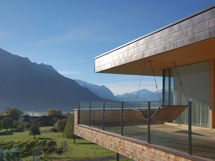 A Stunning and Elegant Home Built on a Slope Overlooks Beautiful Mountains of Liechtenstein by k m architektur (16)