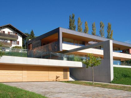 A Stunning and Elegant Home Built on a Slope Overlooks Beautiful Mountains of Liechtenstein by k m architektur (4)