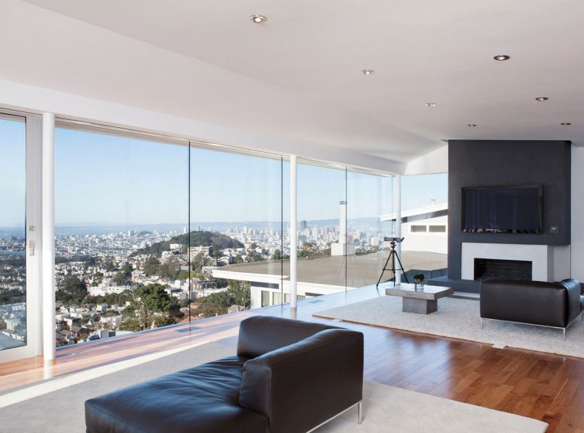 A Stylish Hillside Home Features Cantilevered Deck with Glass Floor in San Francisco by Jensen Architects (1)