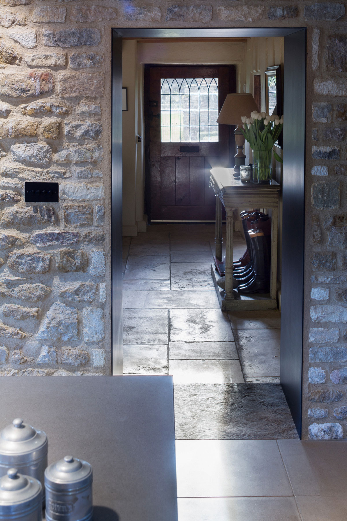 A Stylish Modern Home with Stone Walls and Glass Facade in Oxford, England by Jonathan Tuckey Design (5)