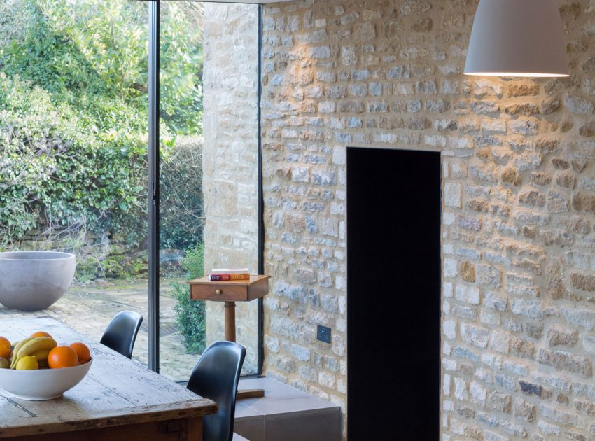 A Stylish Modern Home with Stone Walls and Glass Facade in Oxford, England by Jonathan Tuckey Design (8)