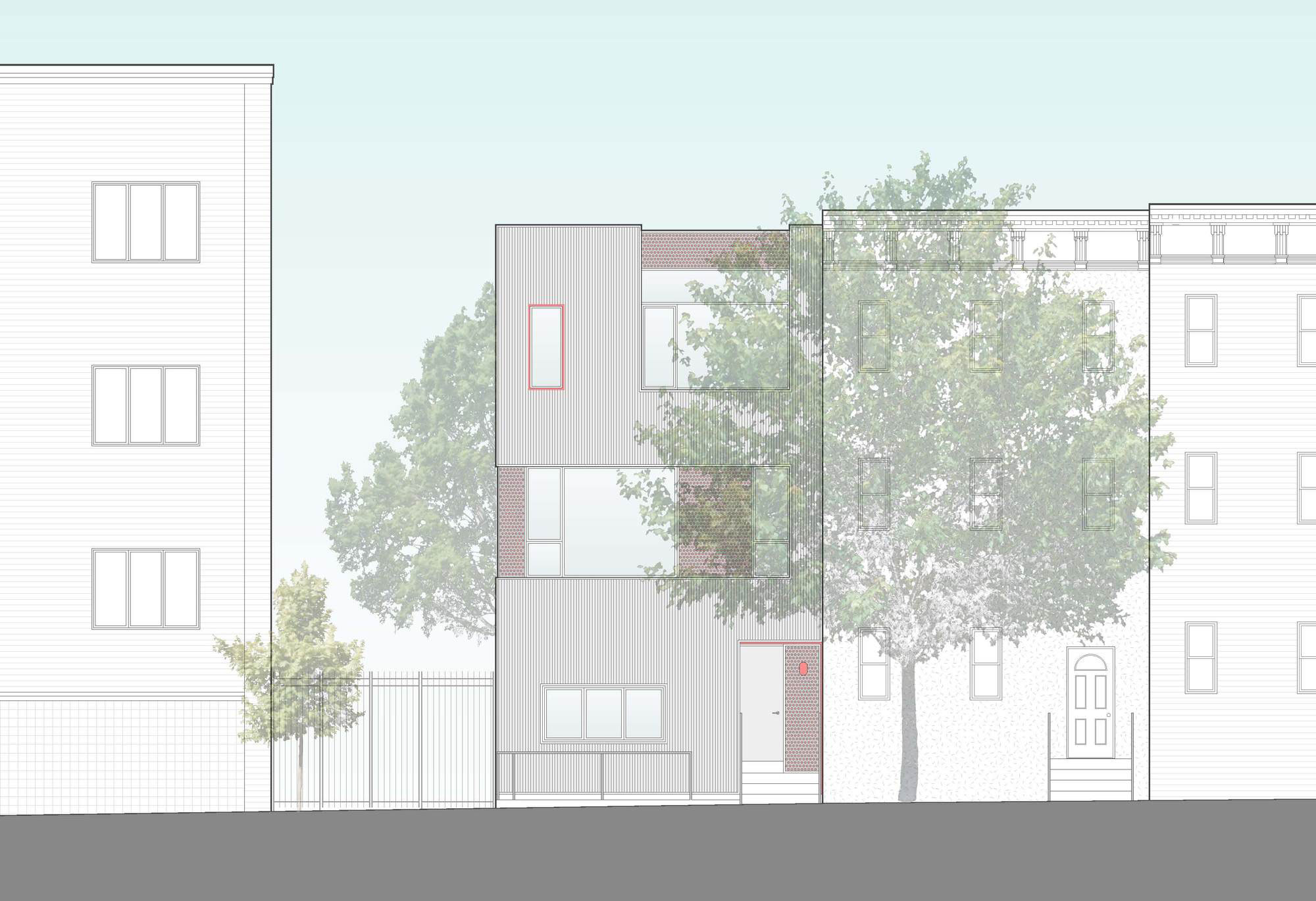 A Stylish Modern Light-Filled Home with Smart Red Accents in Brooklyn by Etelamaki Architecture (16)