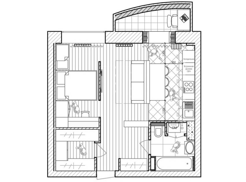 A Stylish and Bright Apartment for a Young Family and Bachelor in Surgut, Russia by Marina Tsoy (11)