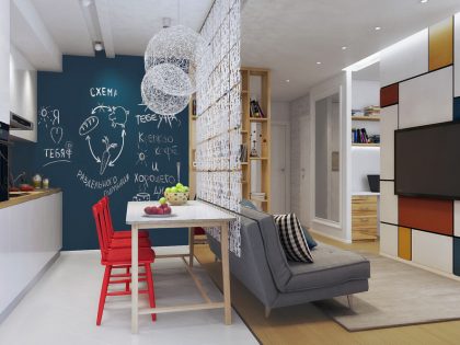 A Stylish and Bright Apartment for a Young Family and Bachelor in Surgut, Russia by Marina Tsoy (2)