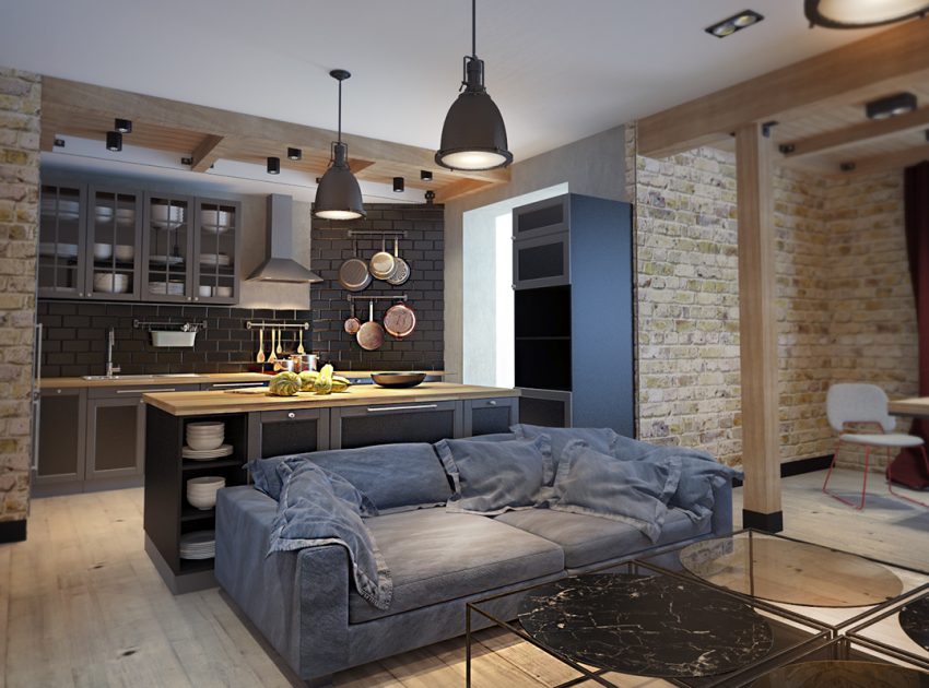 A Stylish and Bright Apartment with Exposed Brick Walls in Kiev, Ukraine by Pavel Voytov (1)