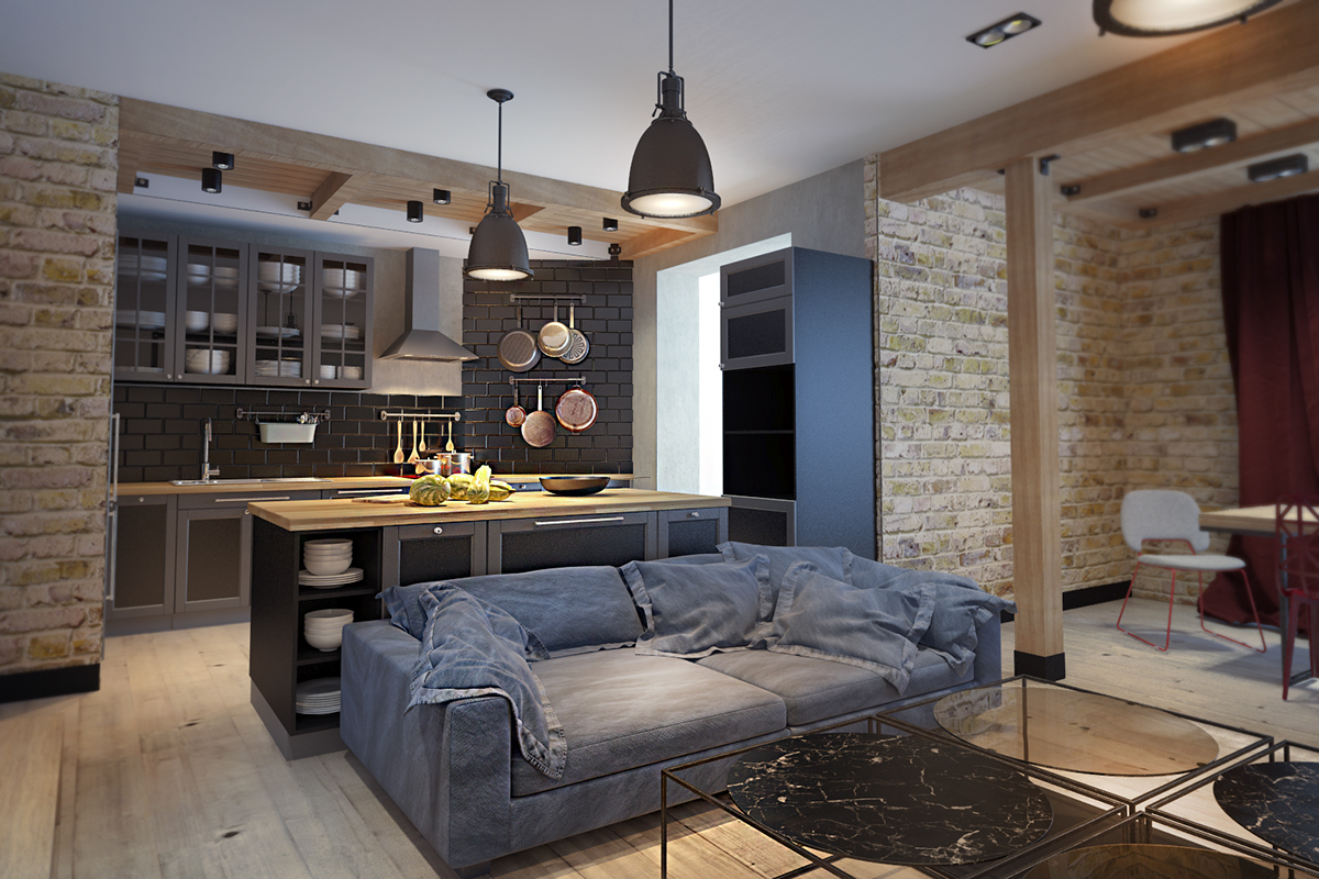 A Stylish and Bright Apartment with Exposed Brick Walls in Kiev, Ukraine by Pavel Voytov (1)