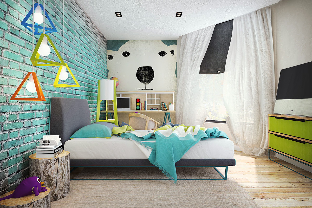 A Stylish and Bright Apartment with Exposed Brick Walls in Kiev, Ukraine by Pavel Voytov (10)