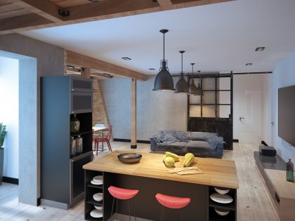 A Stylish and Bright Apartment with Exposed Brick Walls in Kiev, Ukraine by Pavel Voytov (11)