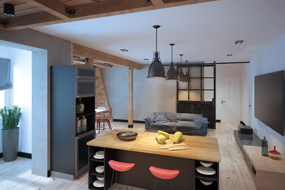 A Stylish and Bright Apartment with Exposed Brick Walls in Kiev, Ukraine by Pavel Voytov (11)