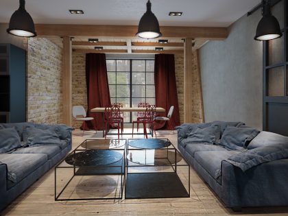 A Stylish and Bright Apartment with Exposed Brick Walls in Kiev, Ukraine by Pavel Voytov (2)