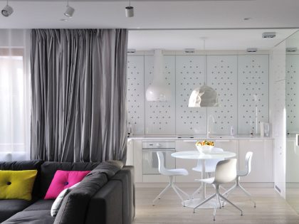 A Stylish and Futuristic Modern Apartment with Multicolor Interiors in Gdynia, Poland by MSWW (11)