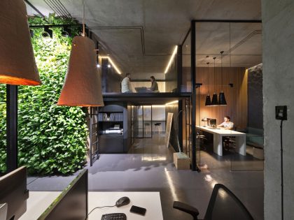 A Stylish and Laconic Concrete Interiors for Contemporary Office and Showroom in Kiev, Ukraine by Sergey Makhno (11)