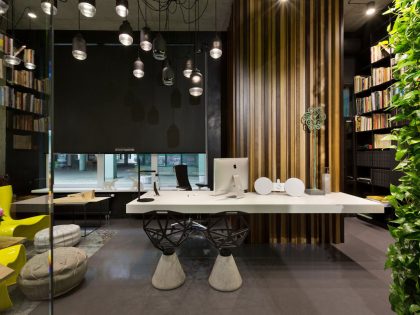 A Stylish and Laconic Concrete Interiors for Contemporary Office and Showroom in Kiev, Ukraine by Sergey Makhno (21)