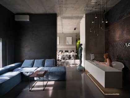 A Stylish and Laconic Concrete Interiors for Contemporary Office and Showroom in Kiev, Ukraine by Sergey Makhno (3)