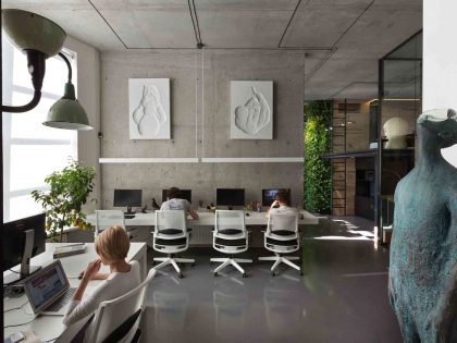 A Stylish and Laconic Concrete Interiors for Contemporary Office and Showroom in Kiev, Ukraine by Sergey Makhno (4)