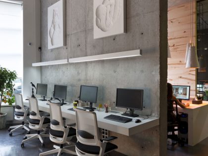 A Stylish and Laconic Concrete Interiors for Contemporary Office and Showroom in Kiev, Ukraine by Sergey Makhno (5)