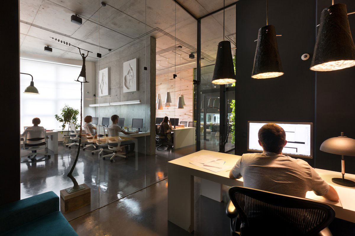 A Stylish and Laconic Concrete Interiors for Contemporary Office and Showroom in Kiev, Ukraine by Sergey Makhno (9)