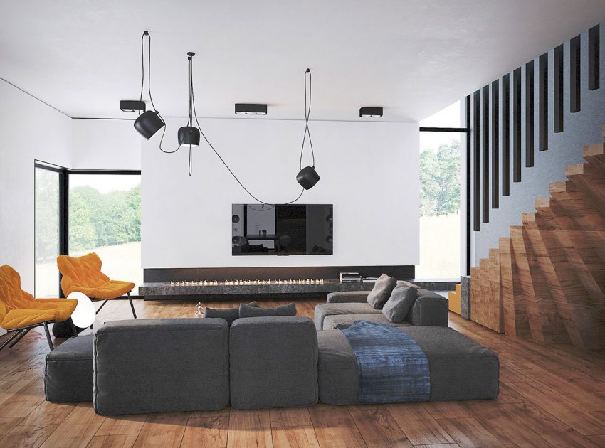 A Trendy and Colorful Contemporary Home with Spacious Interiors in Kiev, Ukraine by Pavel Voytov (1)