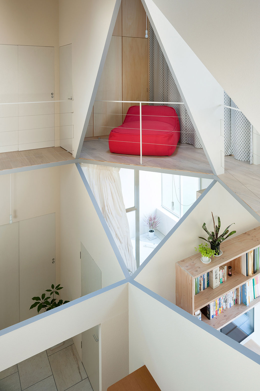 A Unique House with Geometric Shapes and Colorful Interiors in Niigata Prefecture by Kochi Architect’s Studio (5)