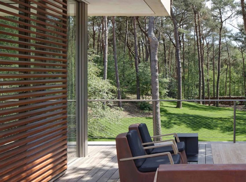 A Unique and Stylish Modern Home in the Pine Forest in Utrecht, The Netherlands by HILBERINKBOSCH Architects (7)