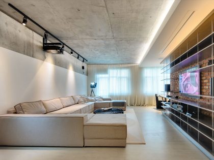 An Eclectic Contemporary Apartment with Rustic and Industrial Elements in Kiev, Ukraine