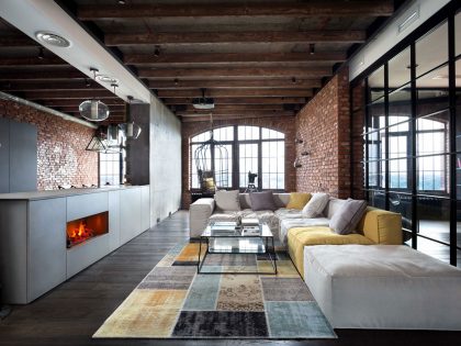 An Eclectic and Stylish Home with Industrial Elements in Kiev