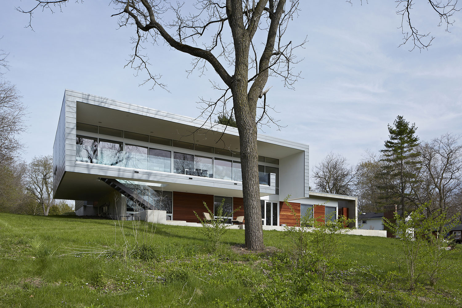 An Elegant Aluminium-Clad Home with Cantilevered Terrace in Wayne by Studio Dwell Architects (1)